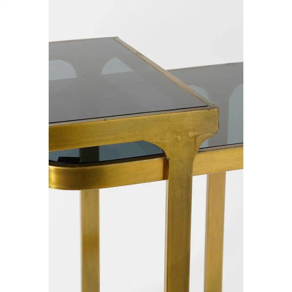 Kevin Beistelltisch – 2er-Set – L48 x B37 x H52 cm – Metall – Gold - HomeDesign Knaus