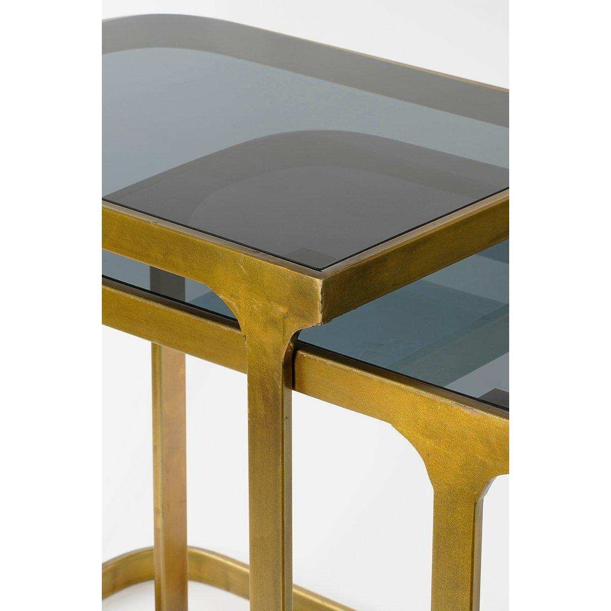 Kevin Beistelltisch – 2er-Set – L48 x B37 x H52 cm – Metall – Gold - HomeDesign Knaus