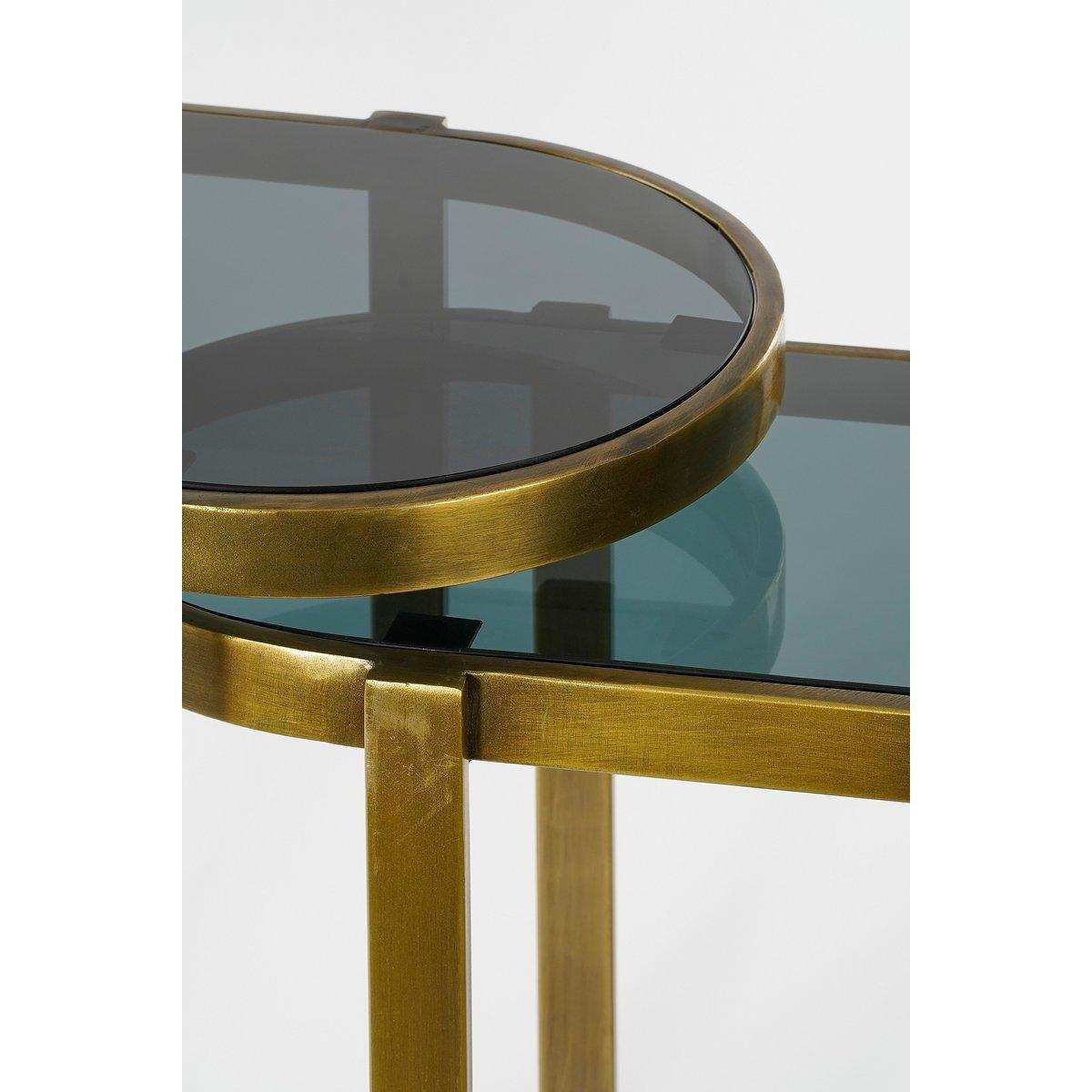 Kevin Beistelltisch – 2er-Set – L54 x B34 x H56 cm – Metall – Gold - HomeDesign Knaus