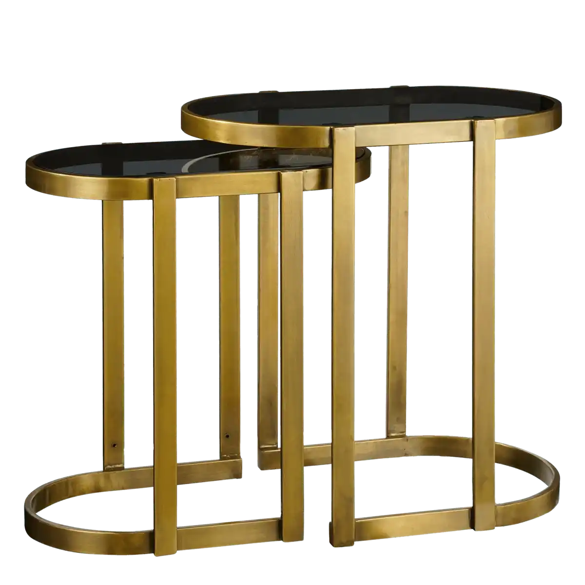 Kevin Beistelltisch – 2er-Set – L54 x B34 x H56 cm – Metall – Gold - HomeDesign Knaus