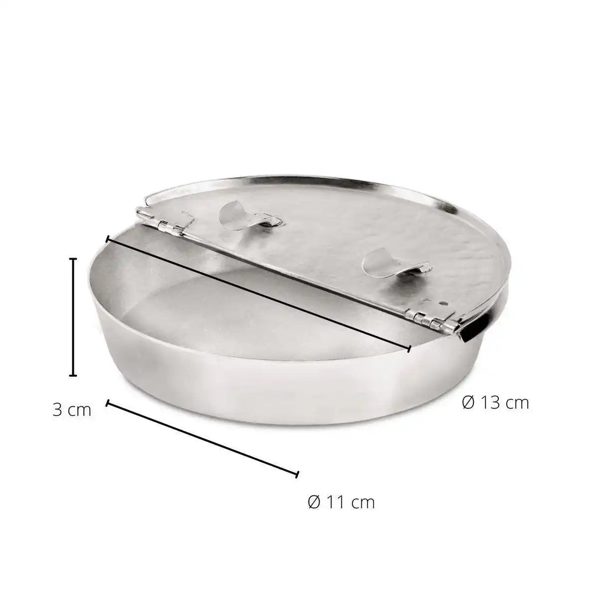 Klapp-Aschenbecher Madras, gehämmert, schwerversilbert, Durchmesser 13 cm, Höhe 2,5 cm - HomeDesign Knaus