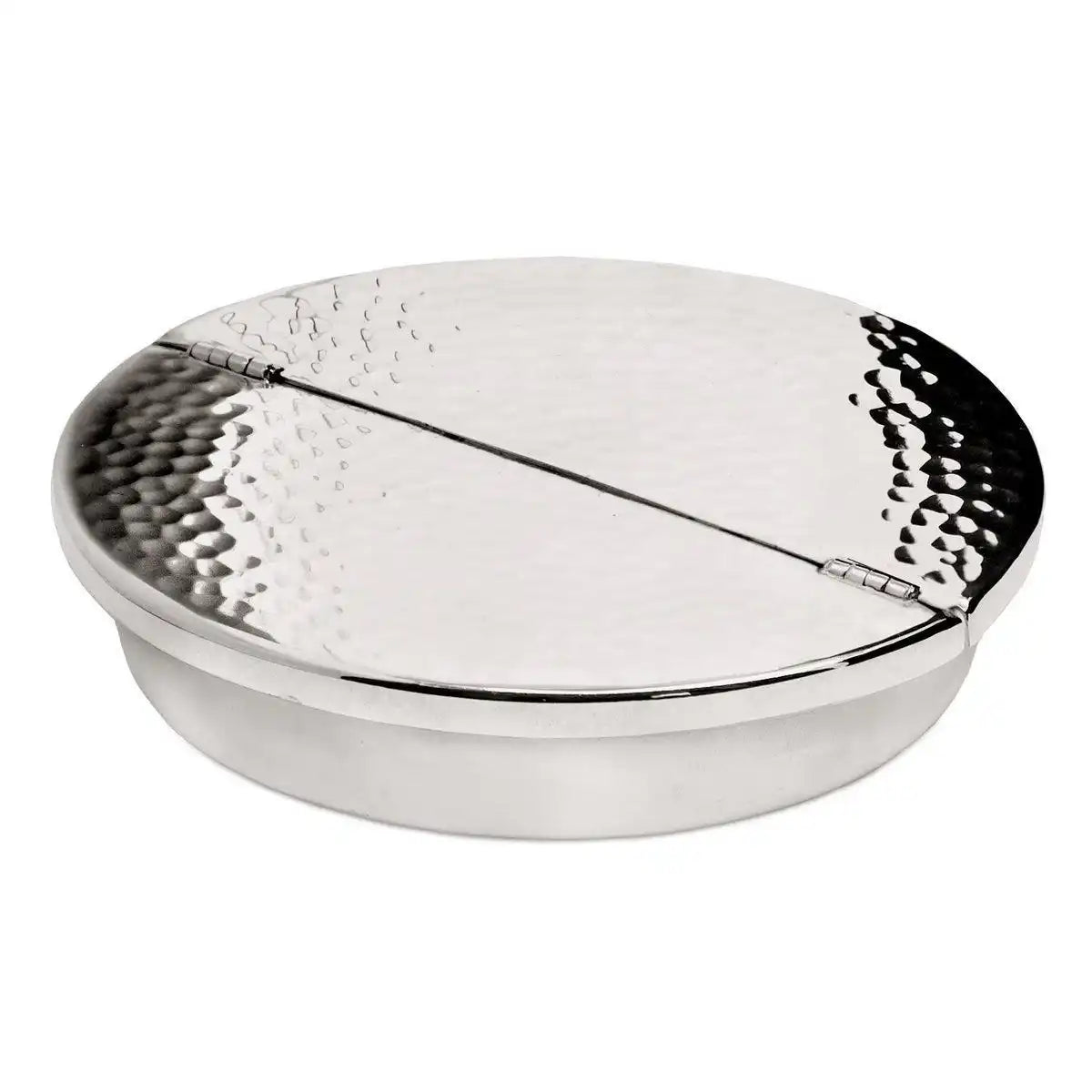 Klapp-Aschenbecher Madras, gehämmert, schwerversilbert, Durchmesser 13 cm, Höhe 2,5 cm - HomeDesign Knaus