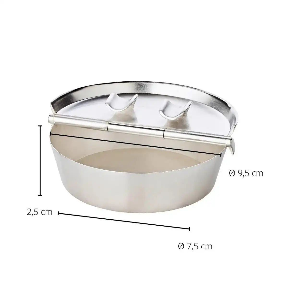 Klapp-Ascher Aschenbecher Ashburn, schwerversilbert, Durchmesser 10 cm, 2 Ablagemulden - HomeDesign Knaus
