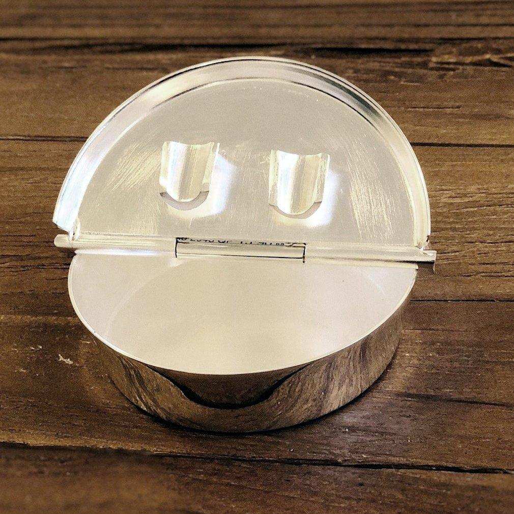 Klapp-Ascher Aschenbecher Ashburn, schwerversilbert, Durchmesser 10 cm, 2 Ablagemulden - HomeDesign Knaus