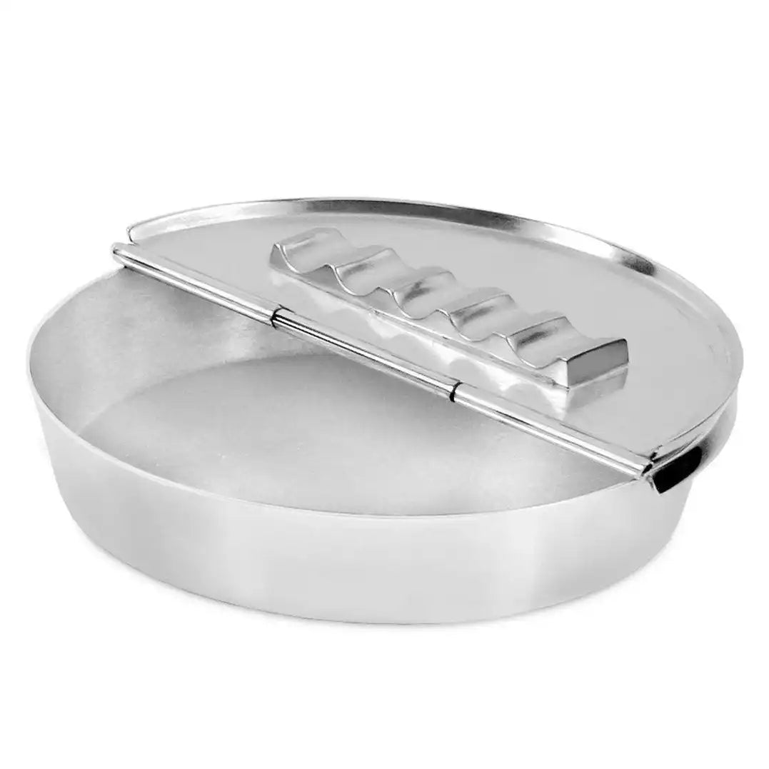 Klapp-Ascher Aschenbecher Ashburn, schwerversilbert, Durchmesser 16 cm, 4 Ablagemulden - HomeDesign Knaus