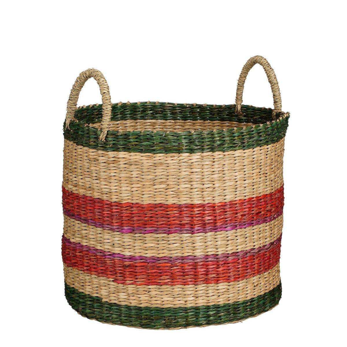 Korb – 3er-Set – H29 x Ø32 cm – Braun, Rot, Grün, Rosa - HomeDesign Knaus
