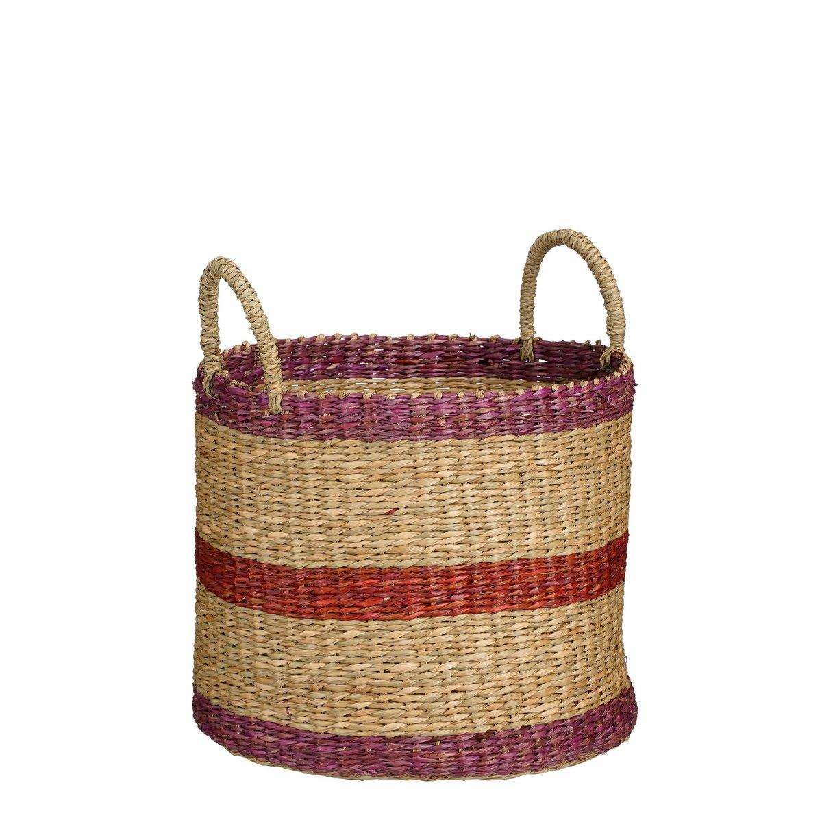 Korb – 3er-Set – H29 x Ø32 cm – Braun, Rot, Grün, Rosa - HomeDesign Knaus