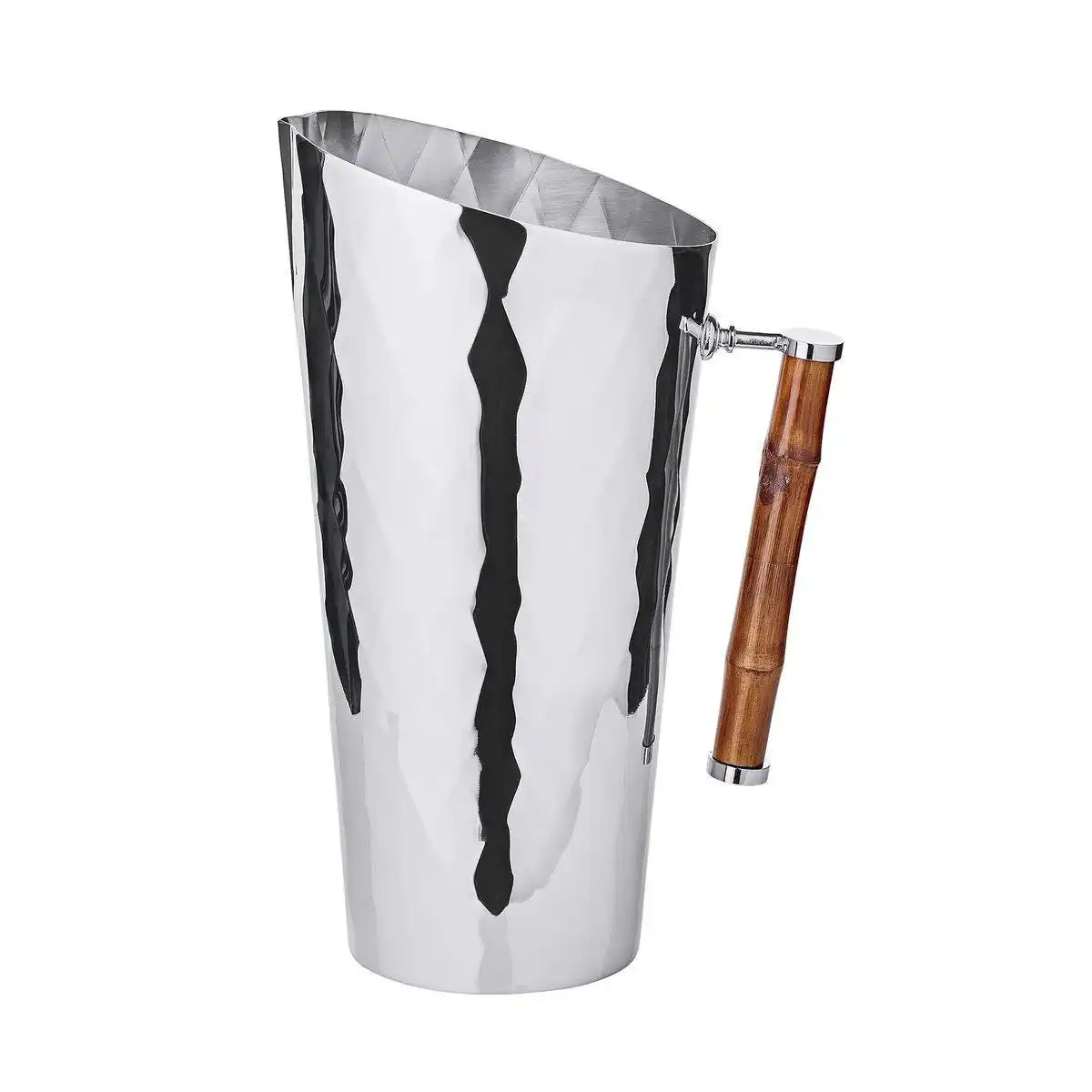 Krug Jana mit Bambusgriff, Edelstahl glänzend vernickelt Wasserkanne 1,8L - HomeDesign Knaus