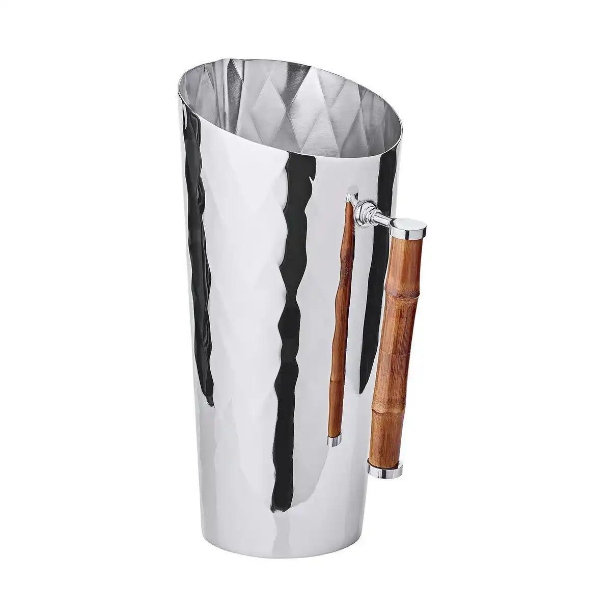 Krug Jana mit Bambusgriff, Edelstahl glänzend vernickelt Wasserkanne 1,8L - HomeDesign Knaus