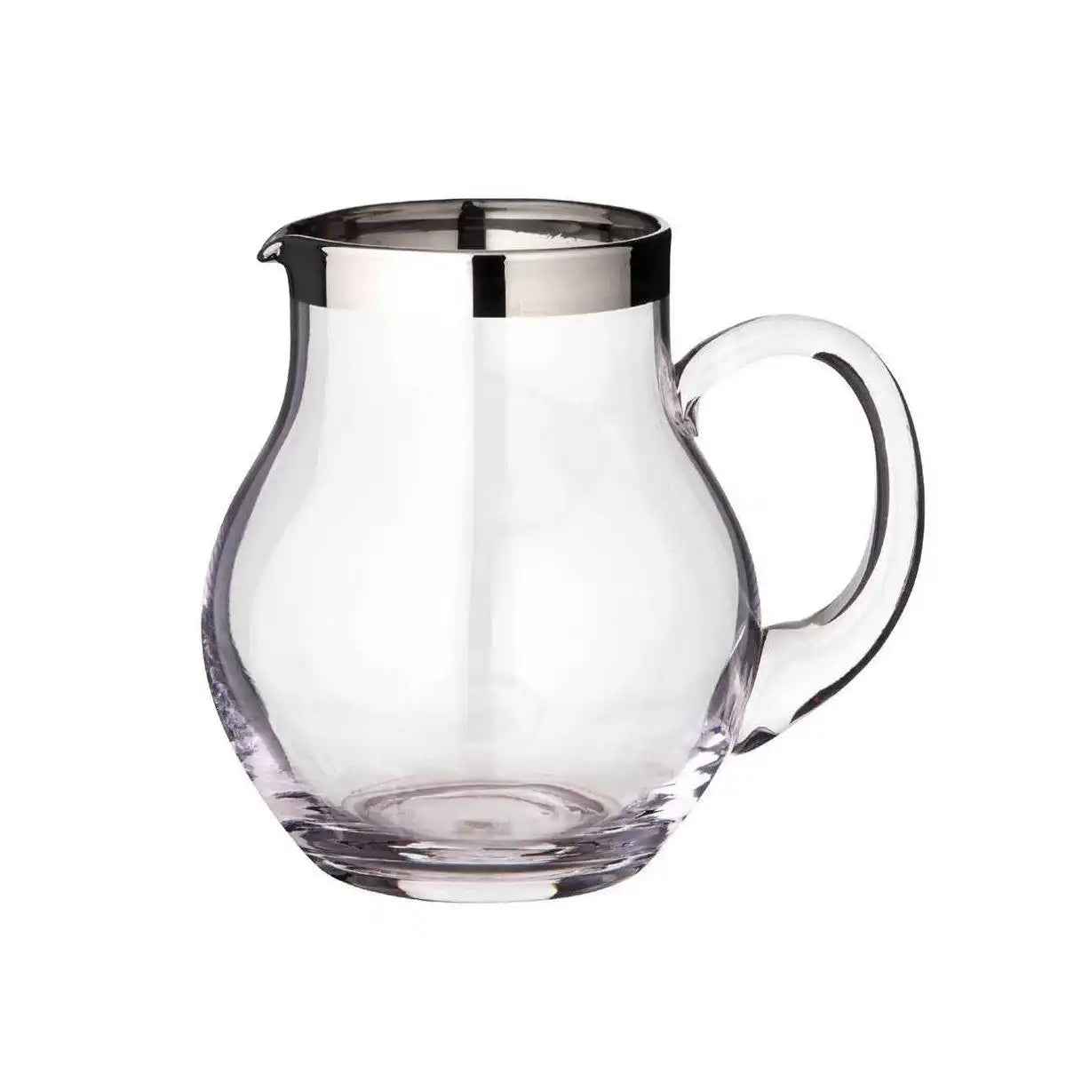 Krug Olivia, mundgeblasenes Kristallglas mit Platinrand 1,0 Liter - HomeDesign Knaus