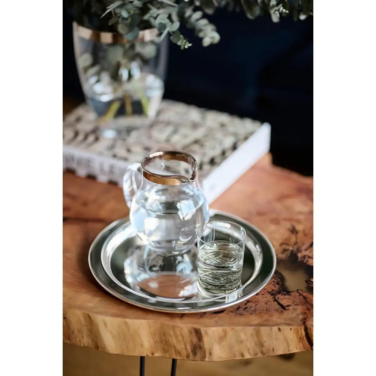 Krug Olivia, mundgeblasenes Kristallglas mit Platinrand 1,0 Liter - HomeDesign Knaus