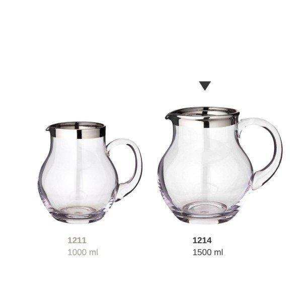 Krug Olivia, mundgeblasenes Kristallglas mit Platinrand Füllmenge 1,5 Liter - HomeDesign Knaus