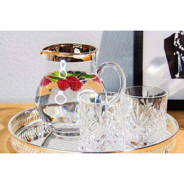 Krug Olivia, mundgeblasenes Kristallglas mit Platinrand Füllmenge 1,5 Liter - HomeDesign Knaus