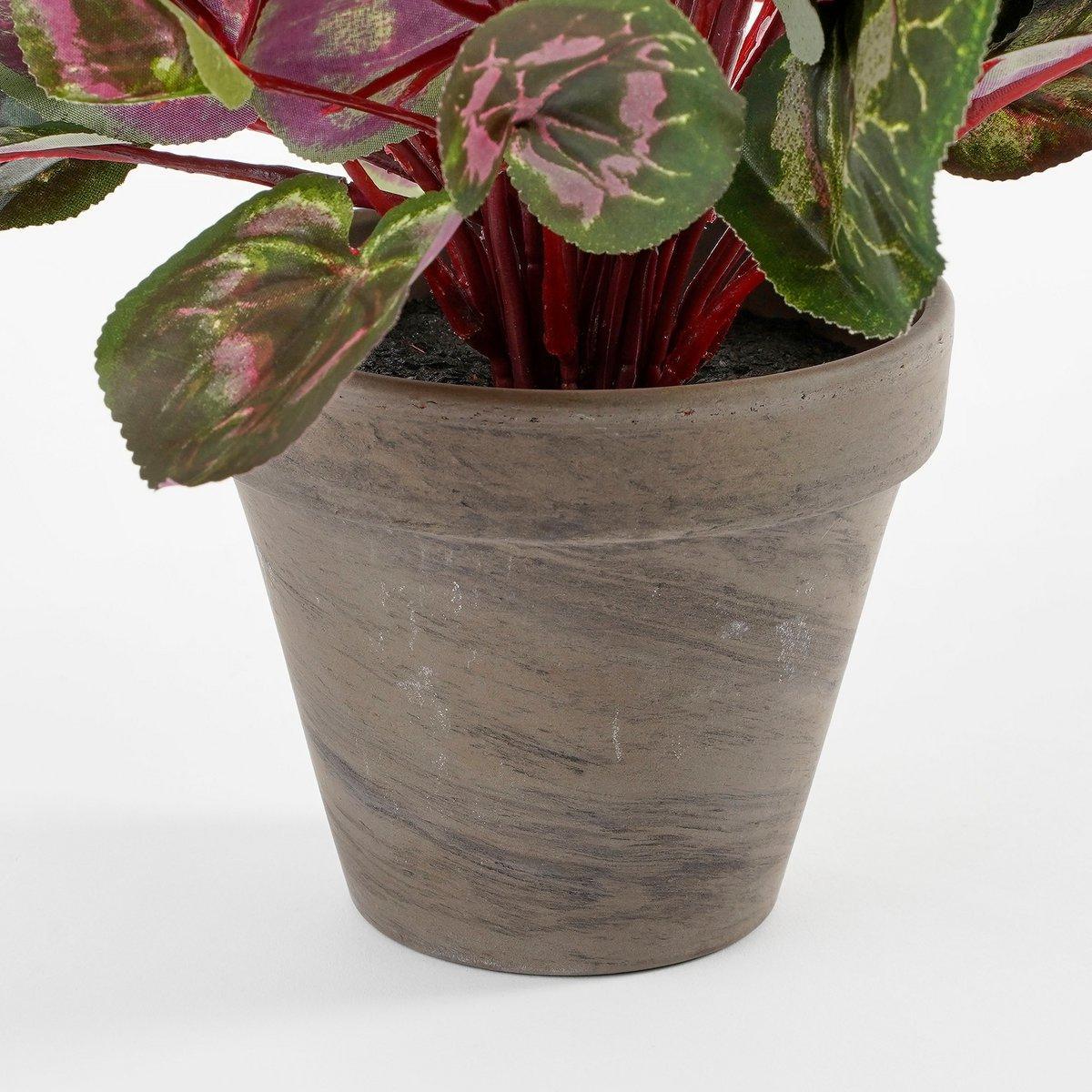Künstliche Alpenveilchenpflanze im Blumentopf Stan – H30 x Ø30 cm – Weiß - HomeDesign Knaus