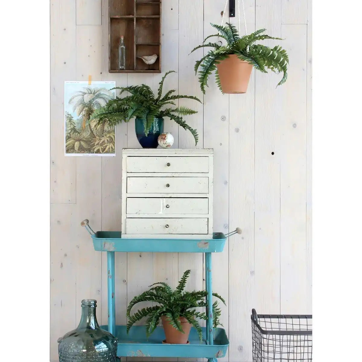 Künstliche Boston-Farnpflanze im Blumentopf Stan – H42 x Ø50 cm – Grün - HomeDesign Knaus