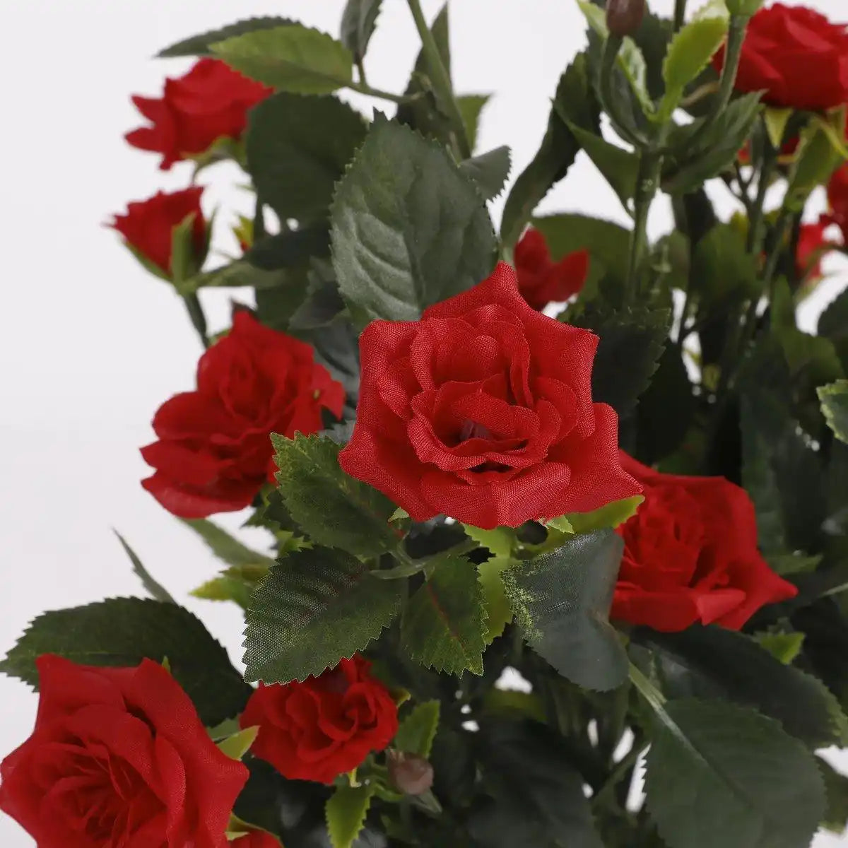 Künstliche Rosenstrauchpflanze im Blumentopf Stan – H33 x Ø25 cm – Rot - HomeDesign Knaus