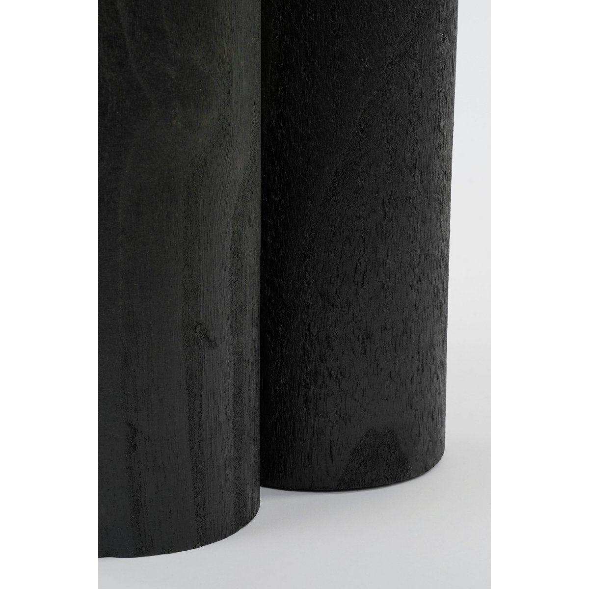 Latty Beistelltisch – H30 x Ø30 cm – Paulownia-Holz – Schwarz - HomeDesign Knaus