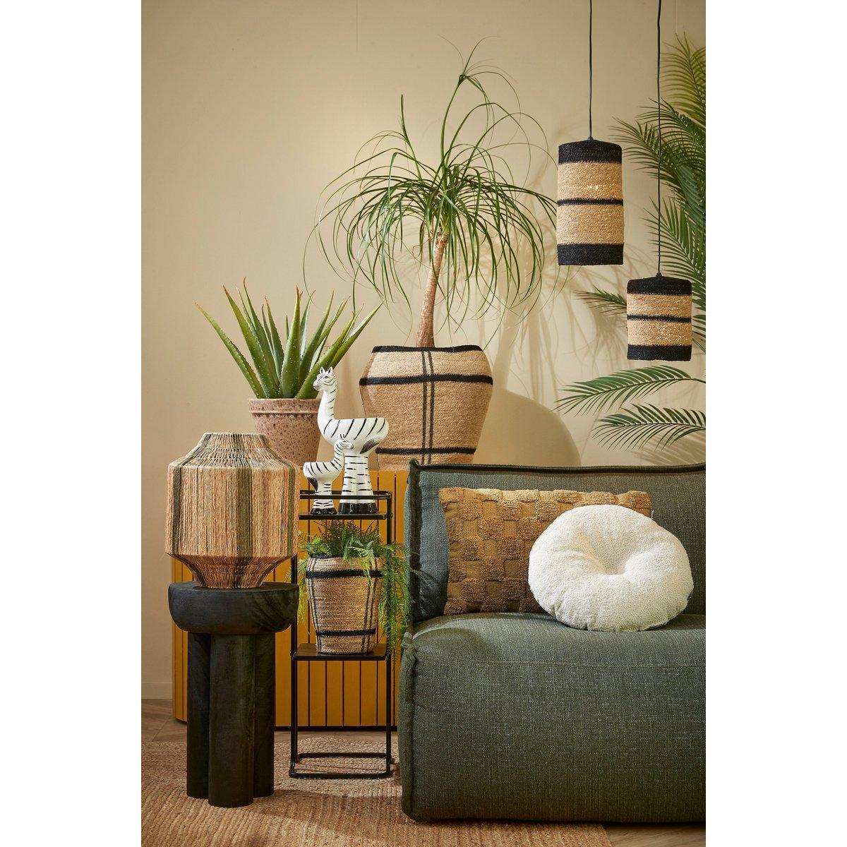 Latty Beistelltisch – H30 x Ø30 cm – Paulownia-Holz – Schwarz - HomeDesign Knaus