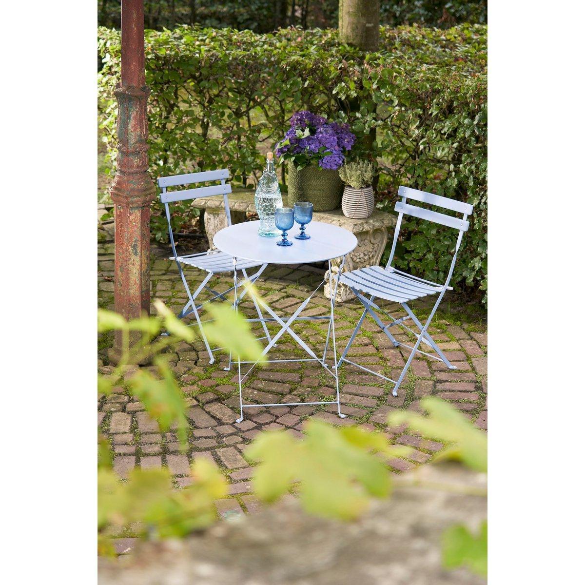 Laurence Bistro-Set – 3-teilig – Metall – Hellblau - HomeDesign Knaus