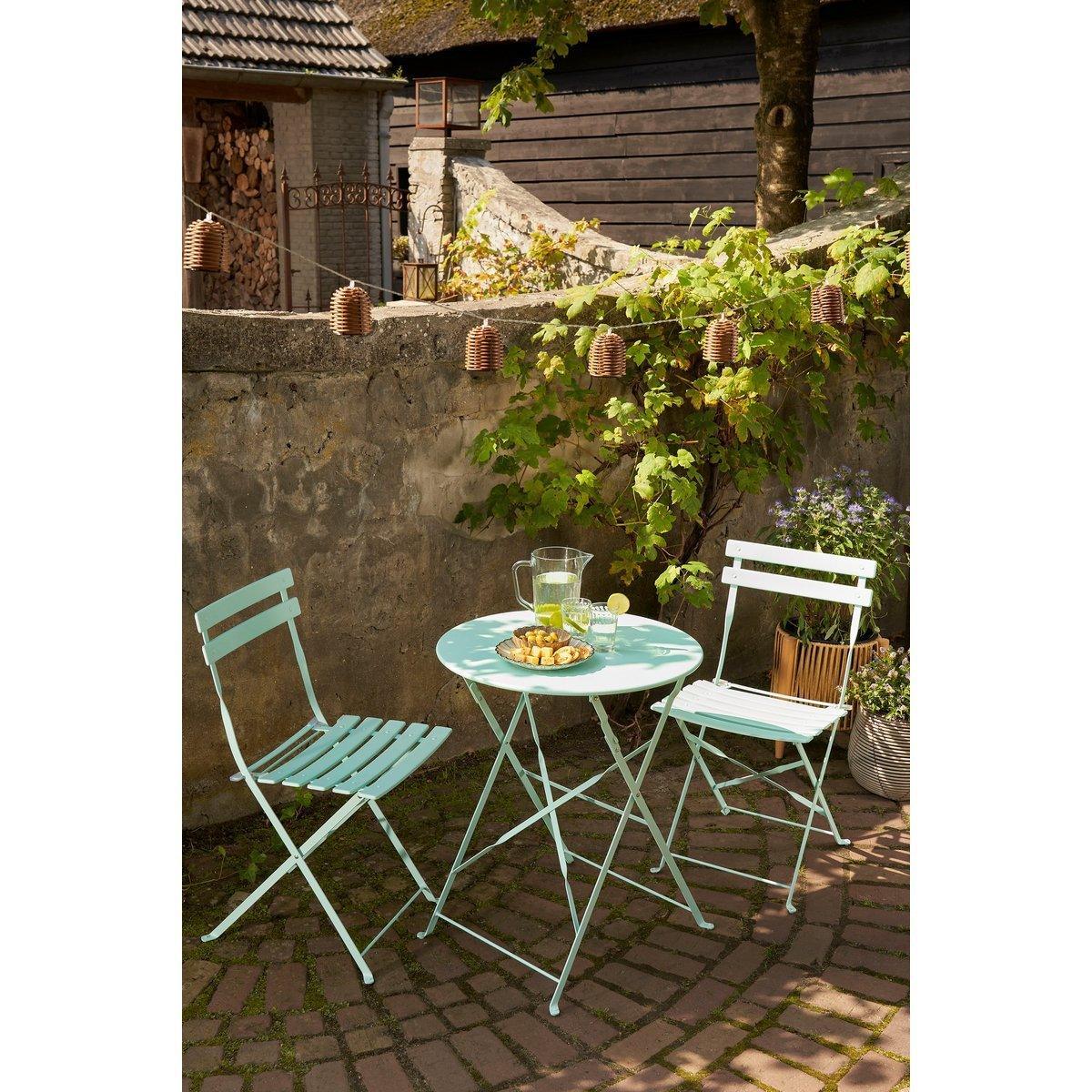 Laurence Bistro-Set – 3-teilig – Metall – Hellgrün - HomeDesign Knaus