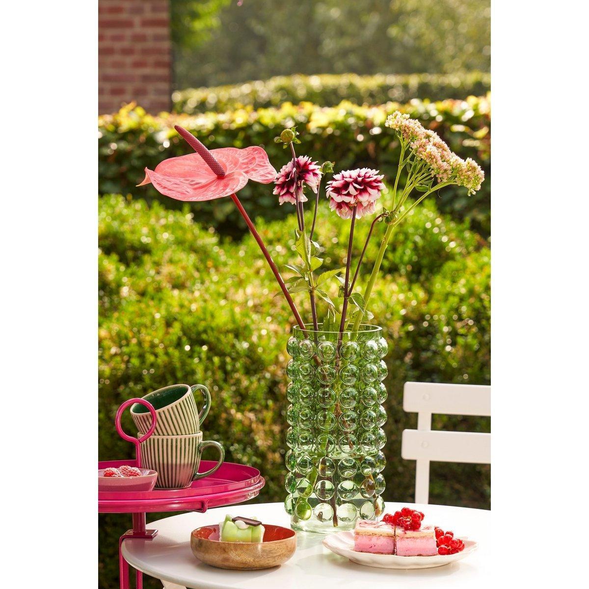 Lausanne Vase - H25 x Ø12 cm - Glas - Grün - HomeDesign Knaus