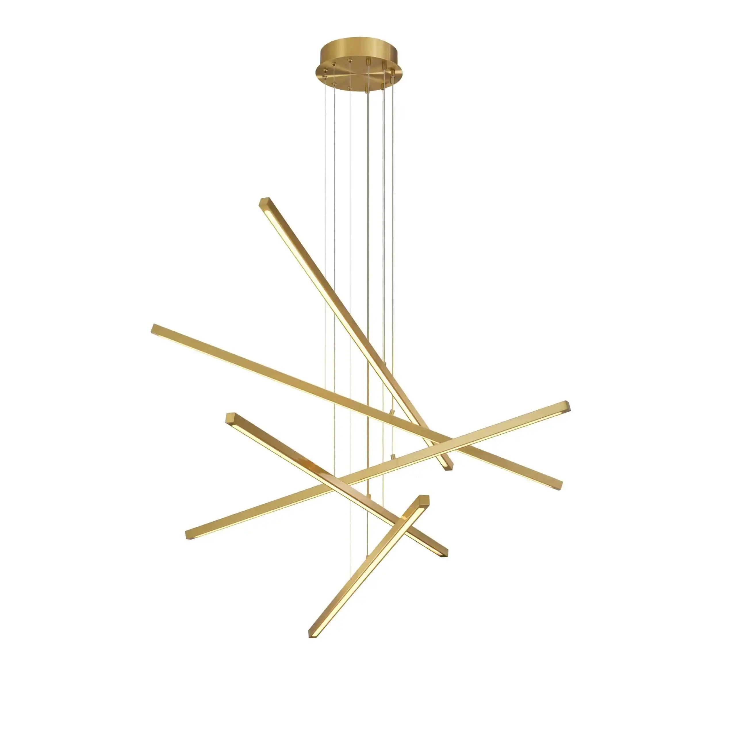 LED Kimpton Kronleuchter Hängelampe Antikes Messingfinish Gold - HomeDesign Knaus