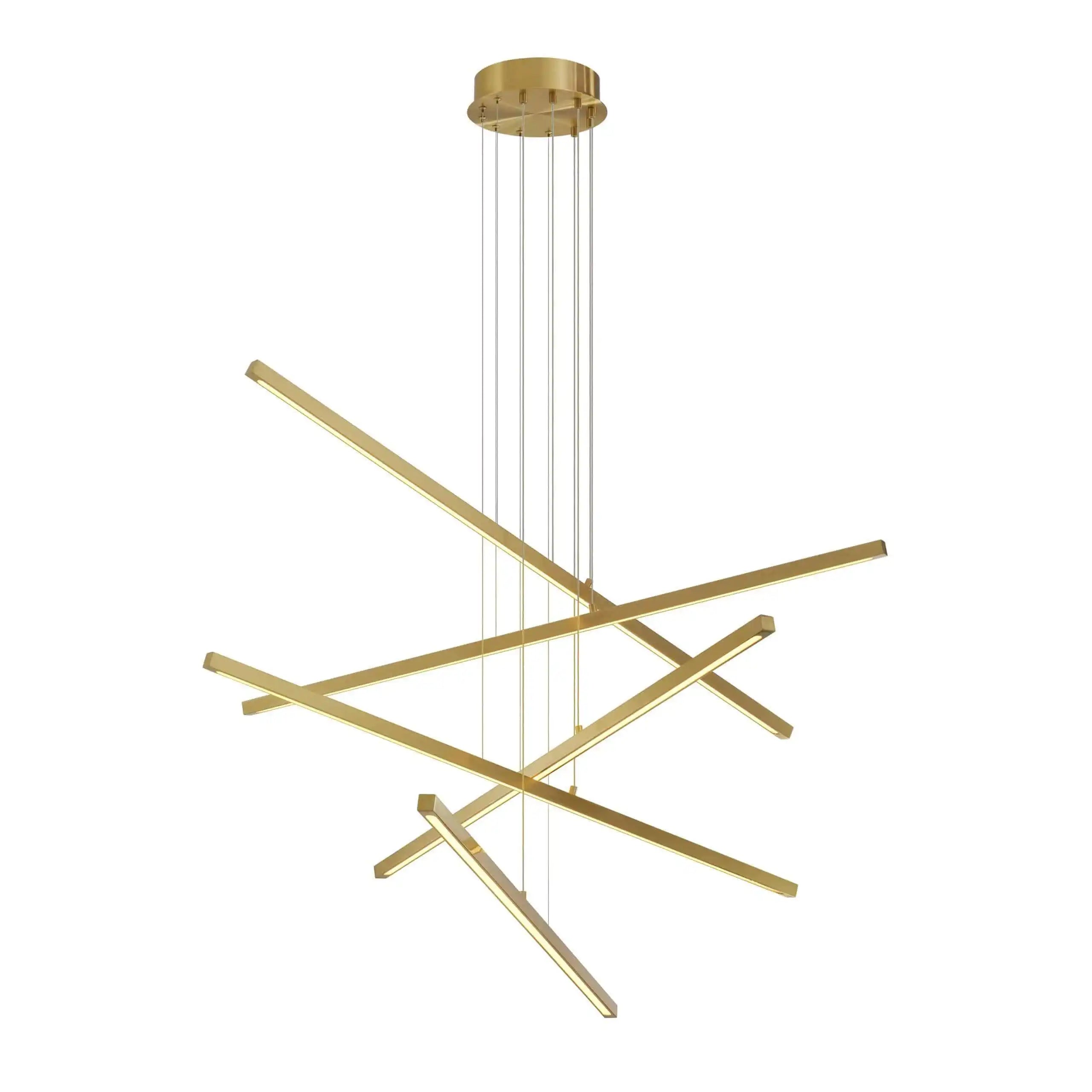 LED Kimpton Kronleuchter Hängelampe Antikes Messingfinish Gold - HomeDesign Knaus