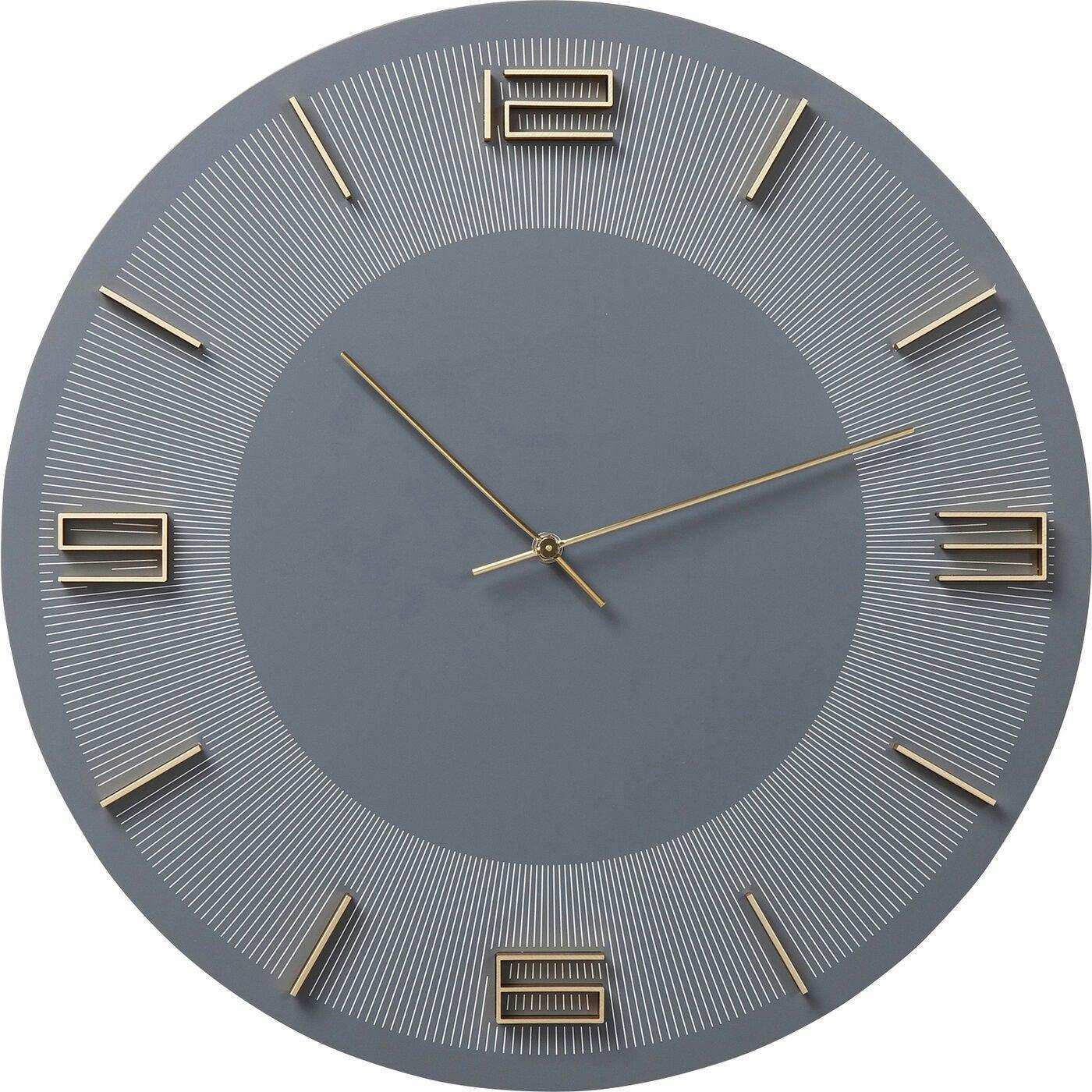 Leonardo Wanduhr Aluminium Faserplatte Grau Gold 50 cm - HomeDesign Knaus