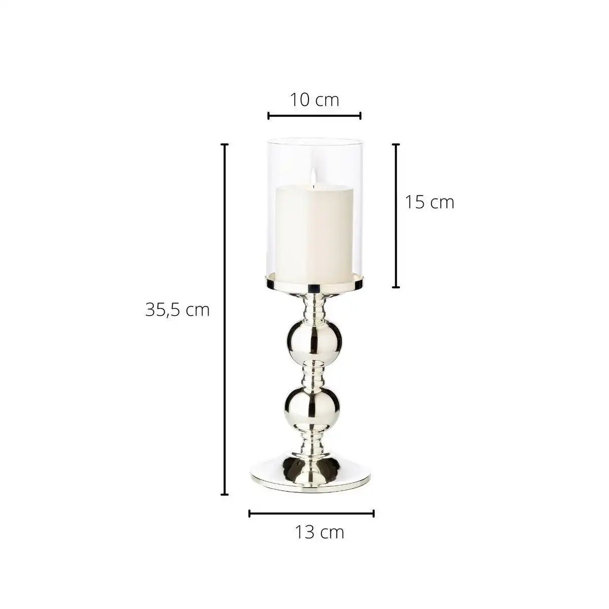 Leuchter Kerzenleuchter Bamboo, edel versilbert, anlaufgeschützt 35,5 cm - HomeDesign Knaus