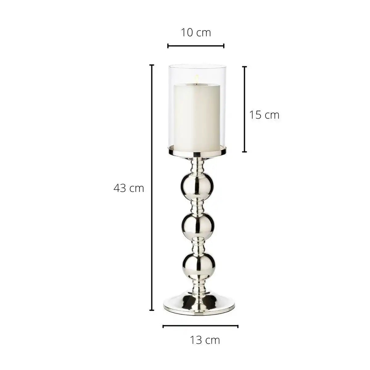Leuchter Kerzenleuchter Bamboo, edel versilbert, anlaufgeschützt 43 cm - HomeDesign Knaus