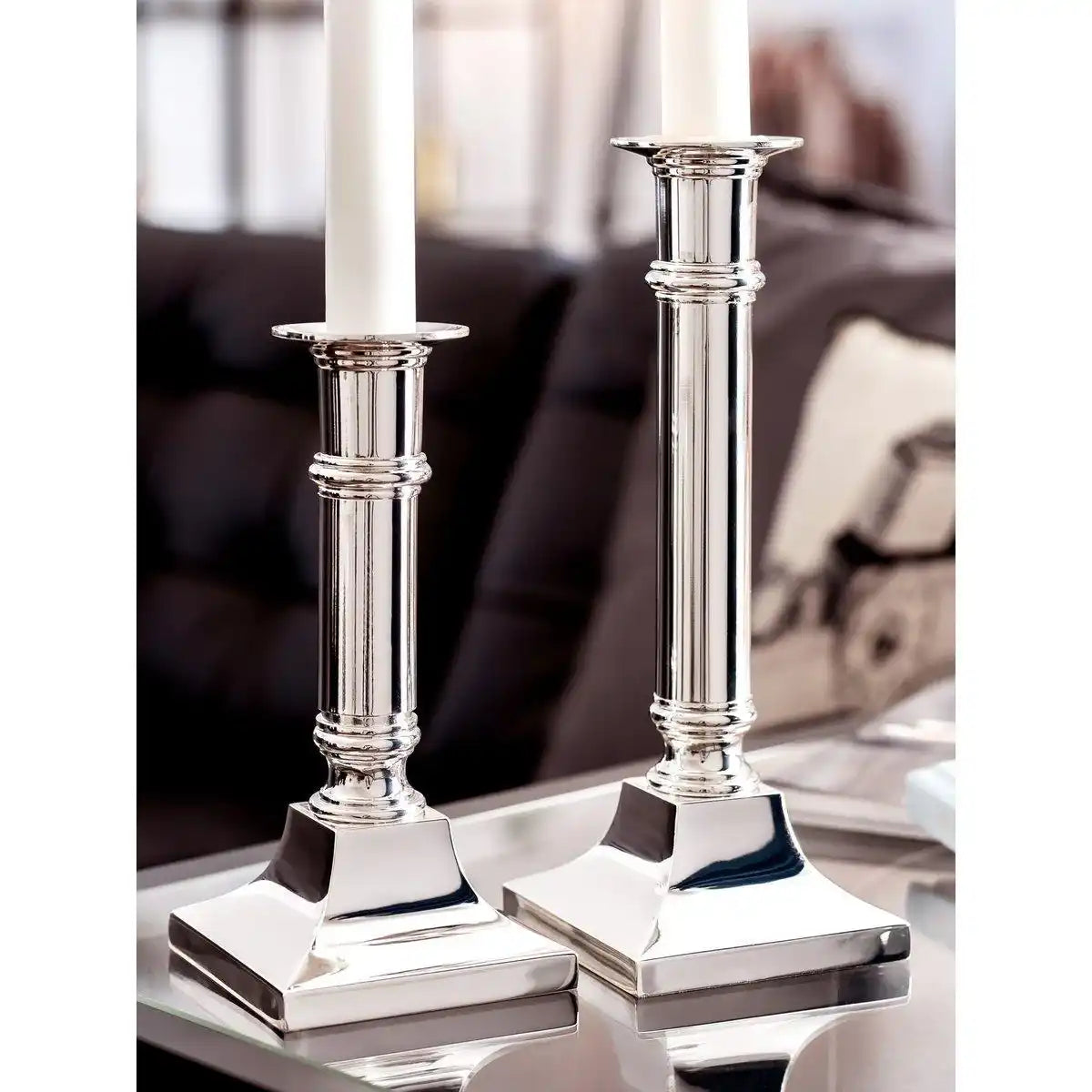 Leuchter Kerzenleuchter Kent, edel versilbert, anlaufgeschützt 21 cm - HomeDesign Knaus
