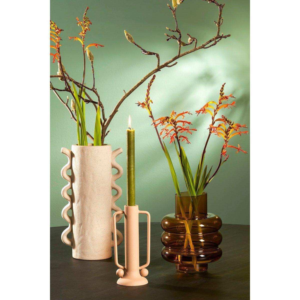 Lino Vase - H23 x Ø18 cm - Glas - Braun - HomeDesign Knaus