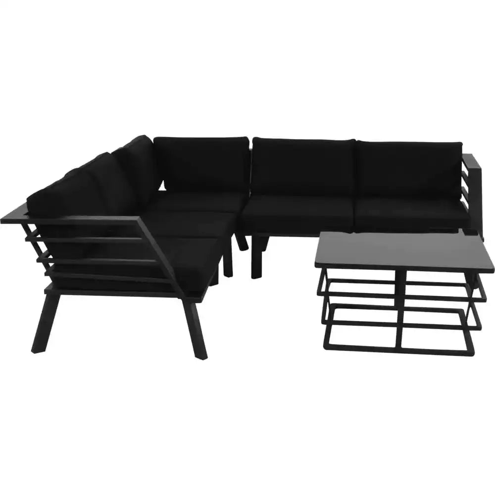 Lounge Eckset Regatta Gartenmöbel Wetterfest Gartenlounge schwarz - HomeDesign Knaus