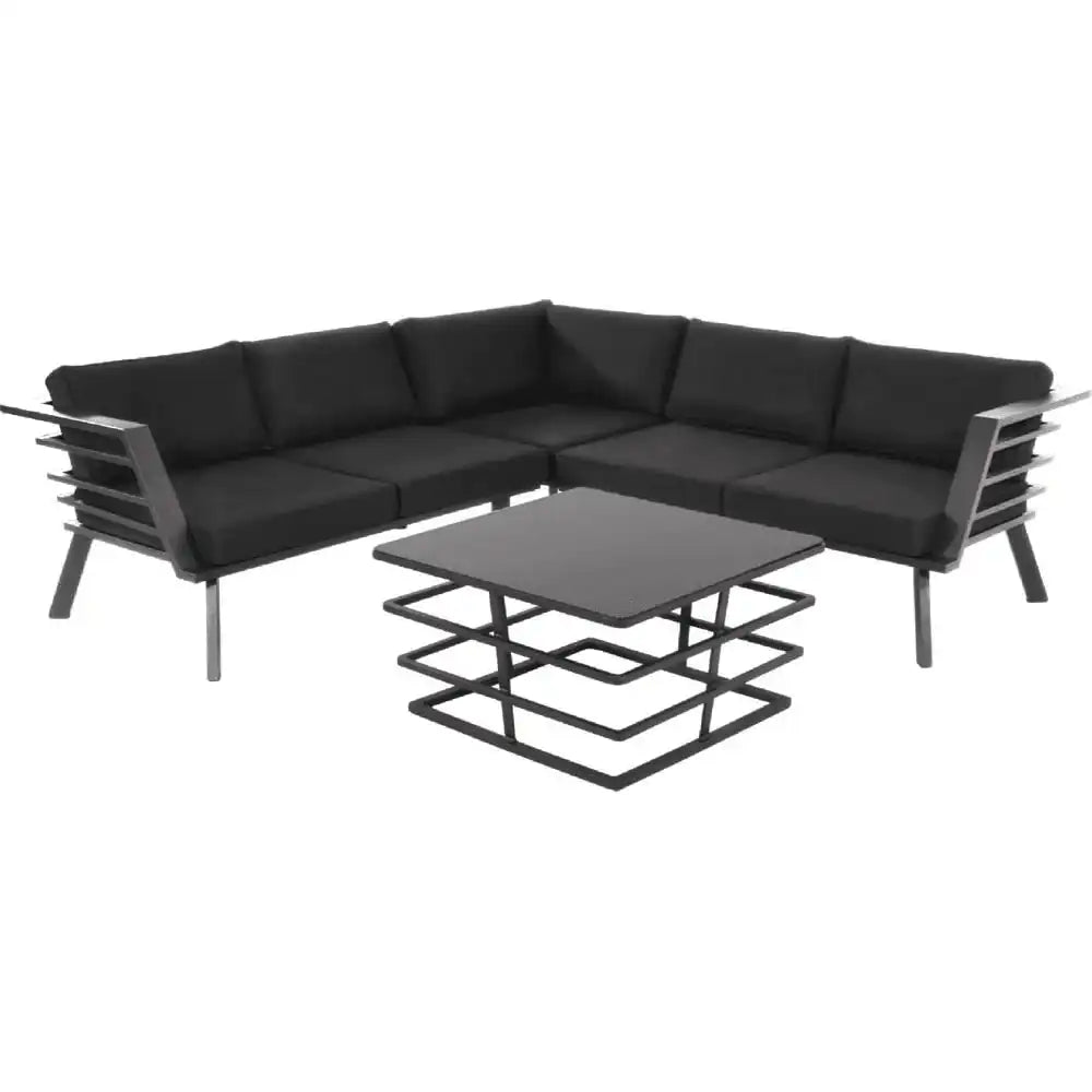 Lounge Eckset Regatta Gartenmöbel Wetterfest Gartenlounge schwarz - HomeDesign Knaus