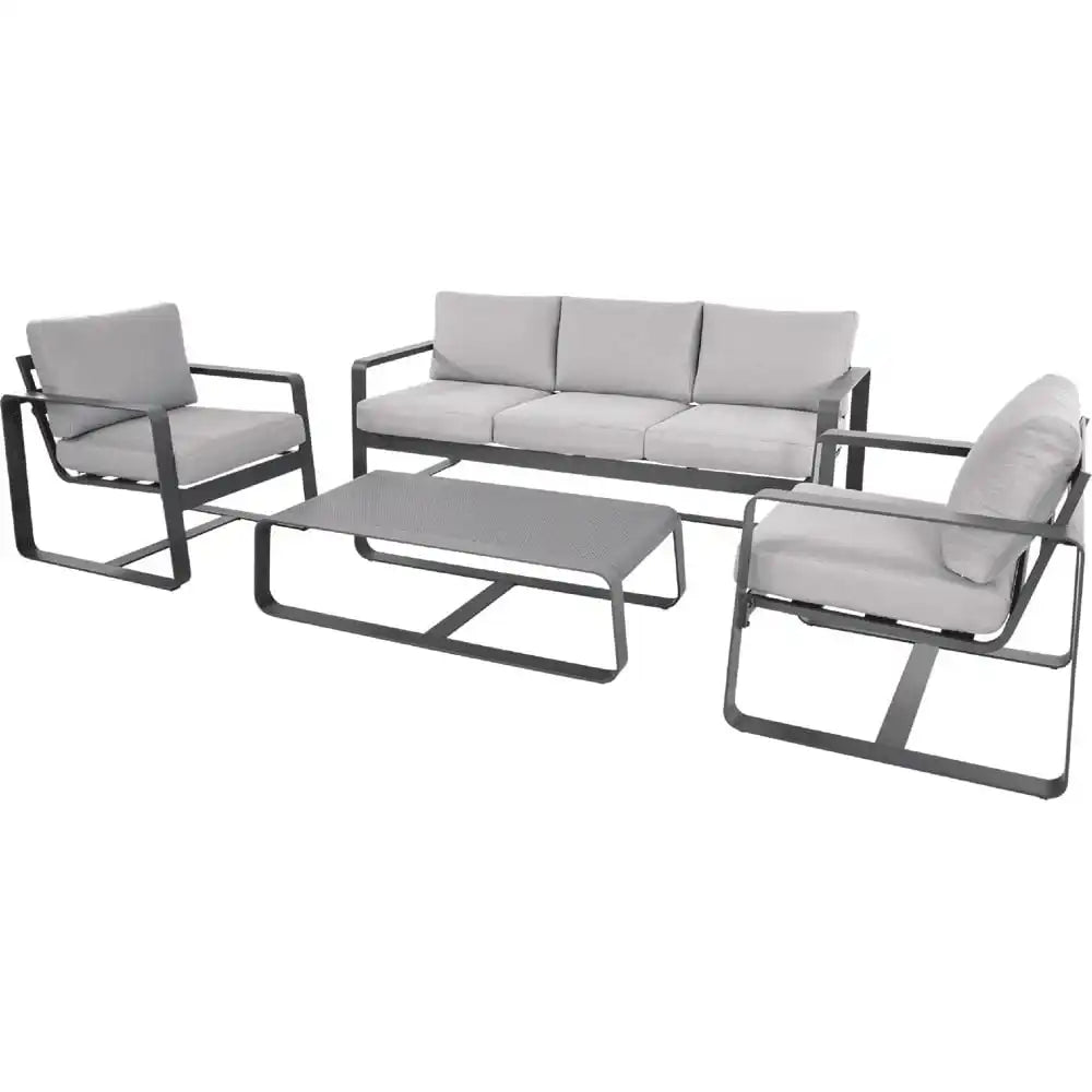 Lounge-Set Belezza Gartenmöbel Wetterfest grau Gartenlounge - HomeDesign Knaus