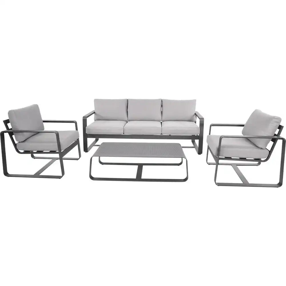 Lounge-Set Belezza Gartenmöbel Wetterfest grau Gartenlounge - HomeDesign Knaus