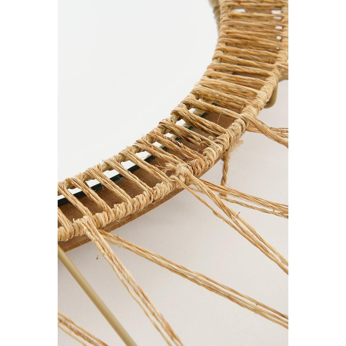 Ludy Wandspiegel – H5 x Ø60 cm – Jute – Hellbraun - HomeDesign Knaus