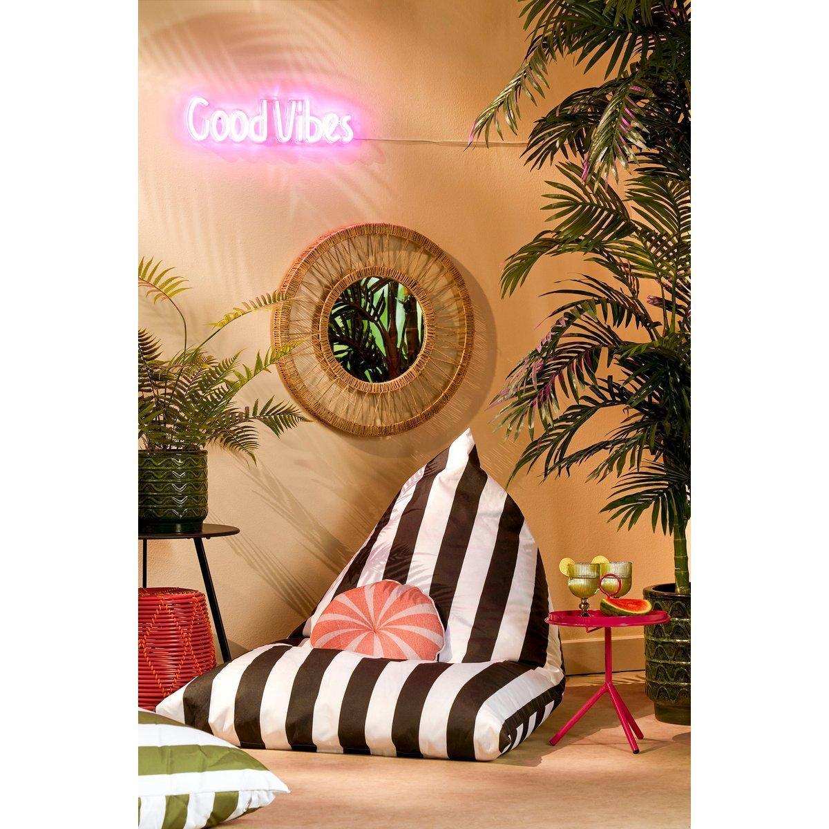 Ludy Wandspiegel – H5 x Ø60 cm – Jute – Hellbraun - HomeDesign Knaus
