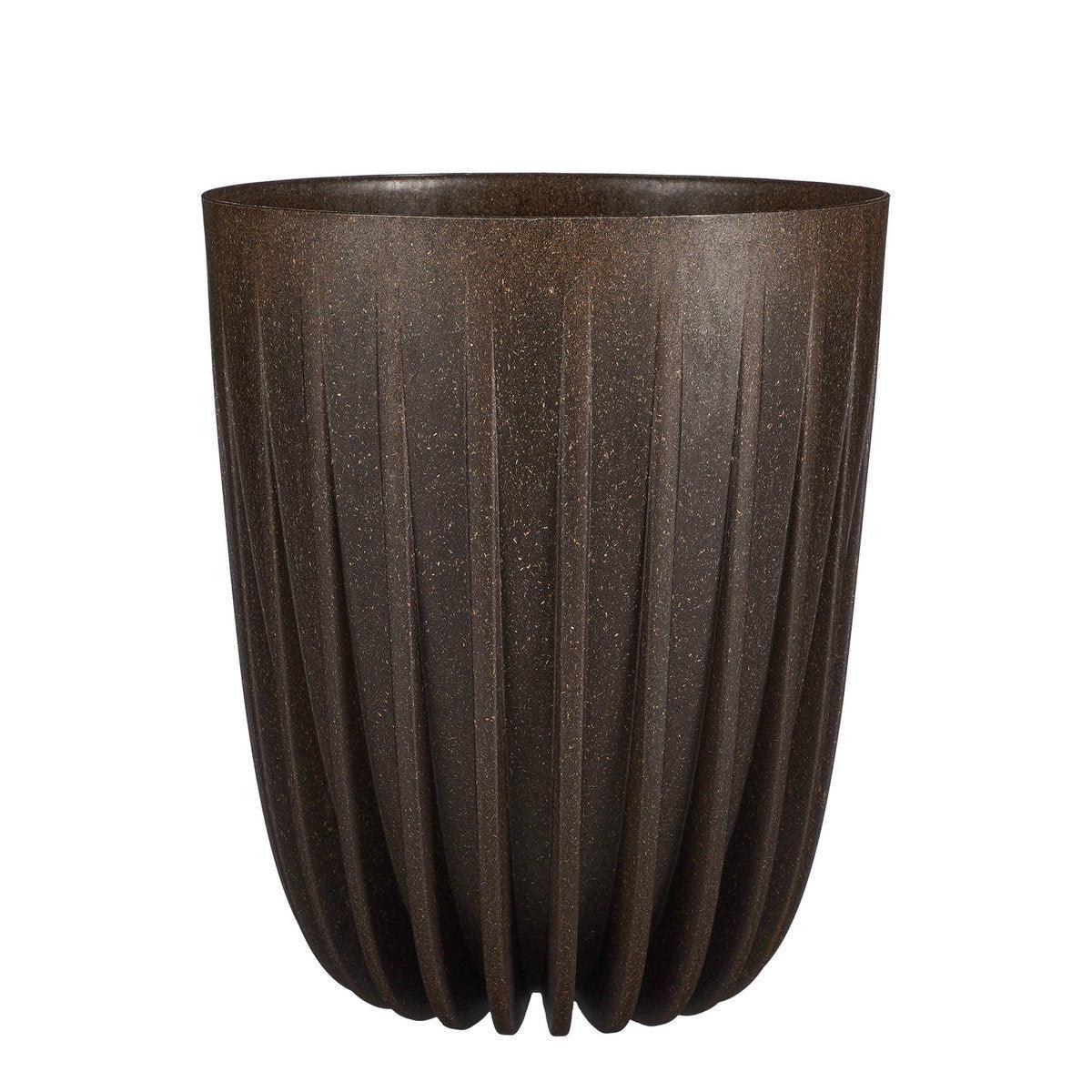Lungo-Blumentopf – H36 x Ø30 cm – Polypropylen – FSC-Mix – Dunkelbraun - HomeDesign Knaus
