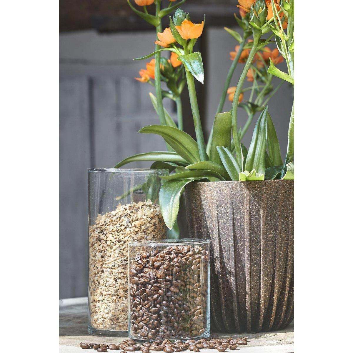 Lungo-Blumentopf – H36 x Ø30 cm – Polypropylen – FSC-Mix – Dunkelbraun - HomeDesign Knaus