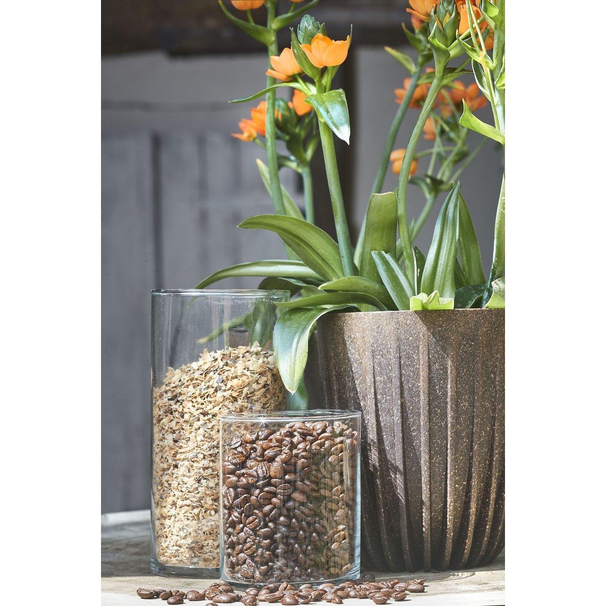 Lungo-Blumentopf – H36 x Ø30 cm – Polypropylen – FSC-Mix – Dunkelbraun - HomeDesign Knaus