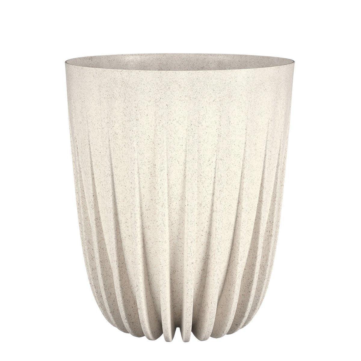Lungo-Blumentopf – H36 x Ø30 cm – Polypropylen – FSC-Mix – gebrochenes Weiß - HomeDesign Knaus