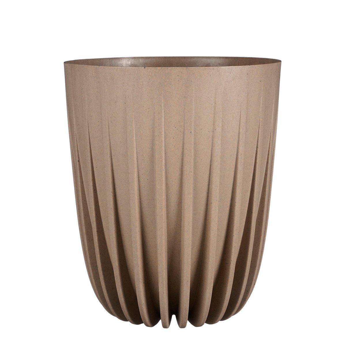Lungo Blumentopf – H36 x Ø30 cm – Polypropylen – FSC Mix – Taupe - HomeDesign Knaus