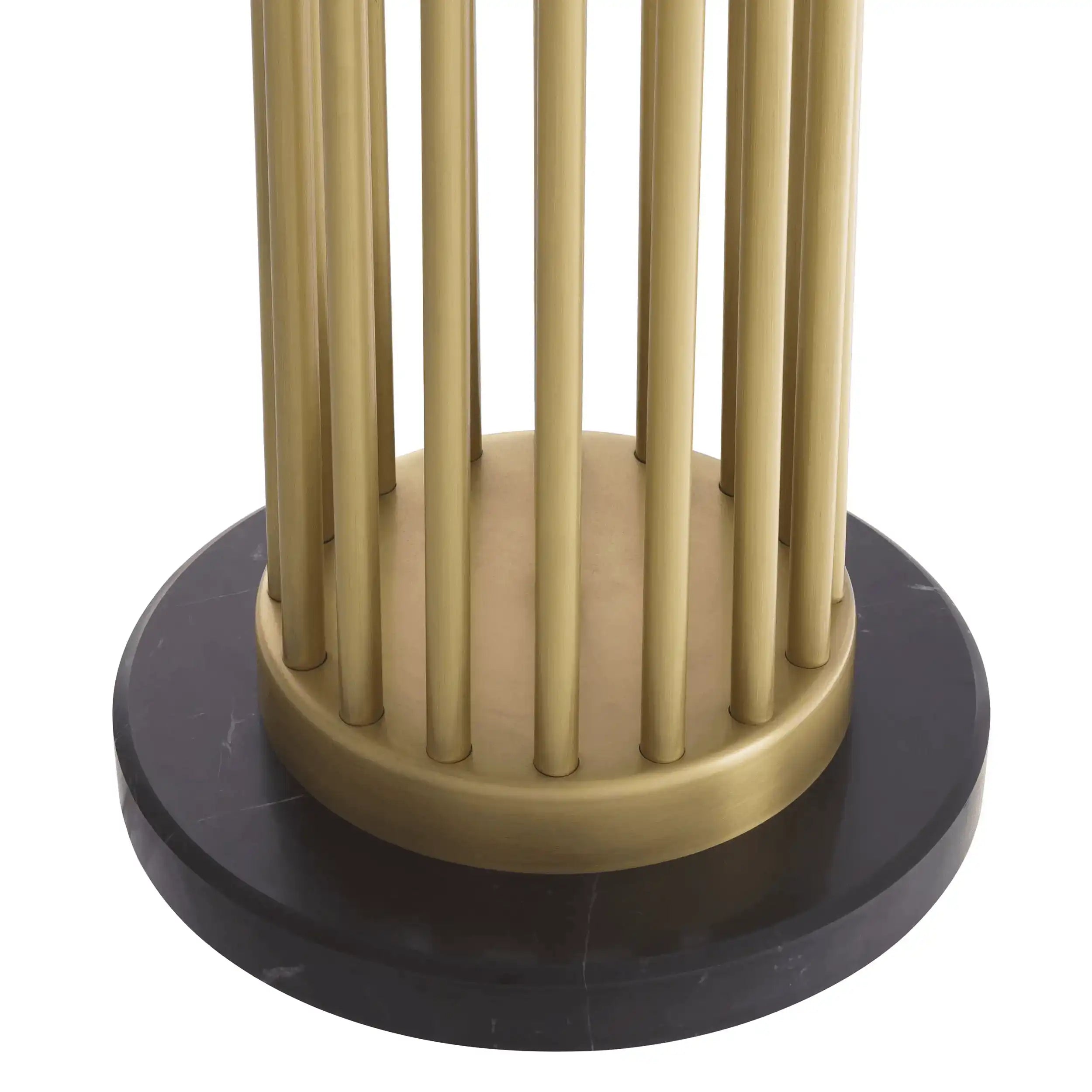 Luxus Stehleuchte Messing Finish schwarzer Marmorsockel Handarbeit - HomeDesign Knaus