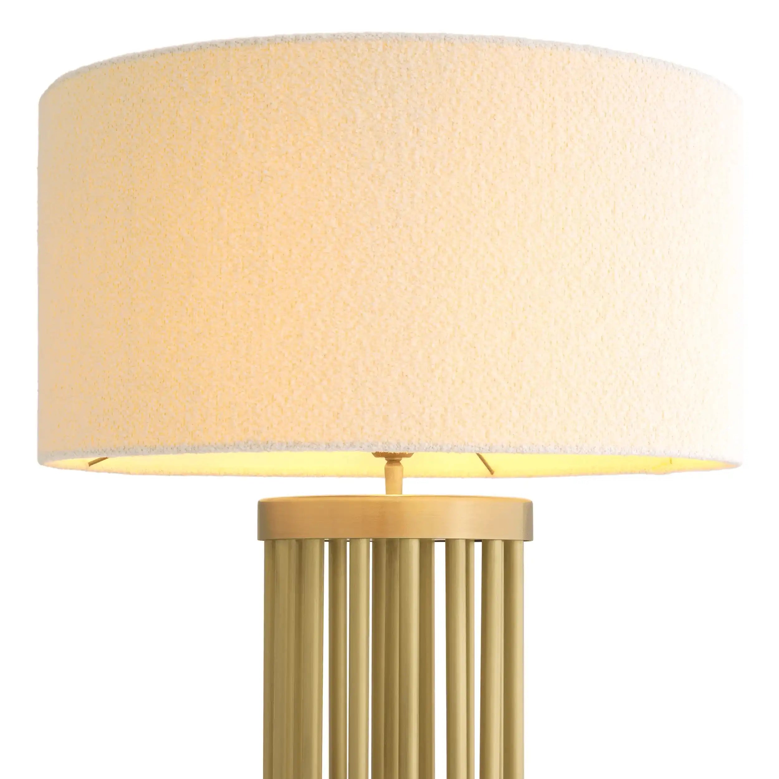 Luxus Stehleuchte Messing Finish schwarzer Marmorsockel Handarbeit - HomeDesign Knaus