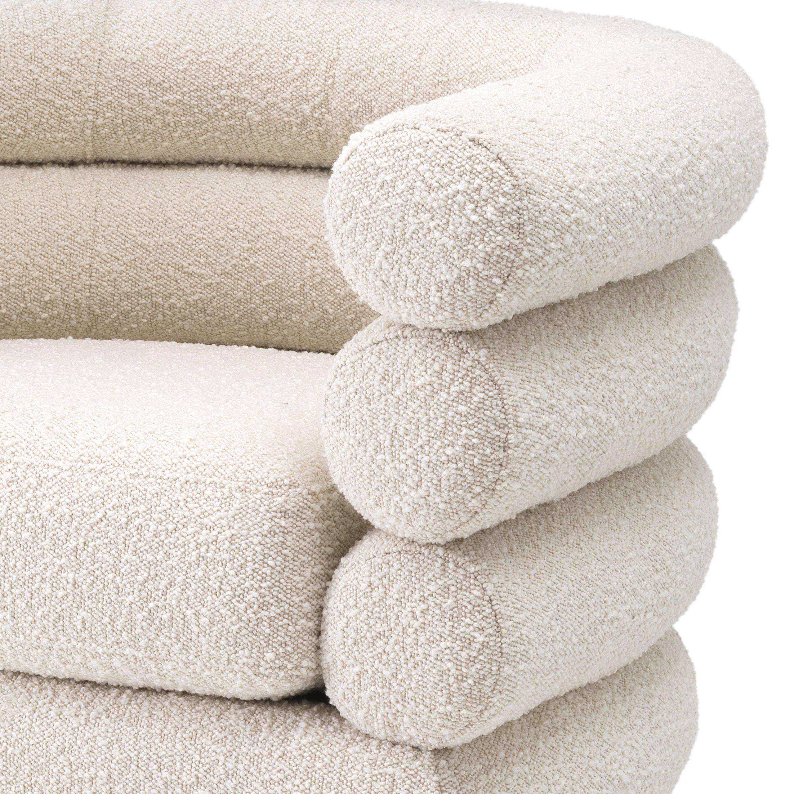 Maguire Sessel Loungesessel Drehfuß mit gebürstetem Messingfinish Polyester - HomeDesign Knaus