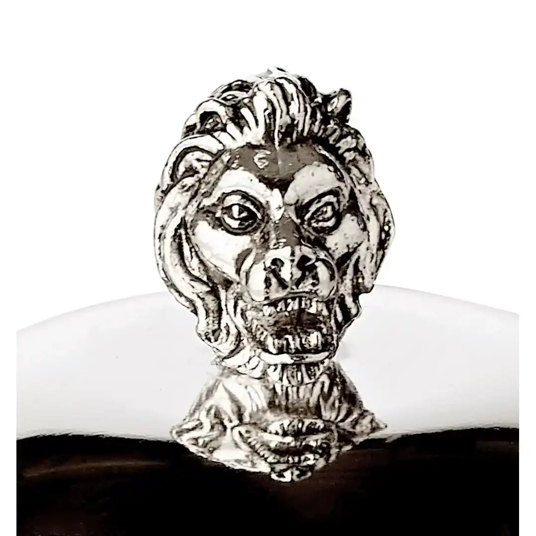 Marmeladenglas Löwe mit Untersetzer und Löffel, edel versilbert - HomeDesign Knaus