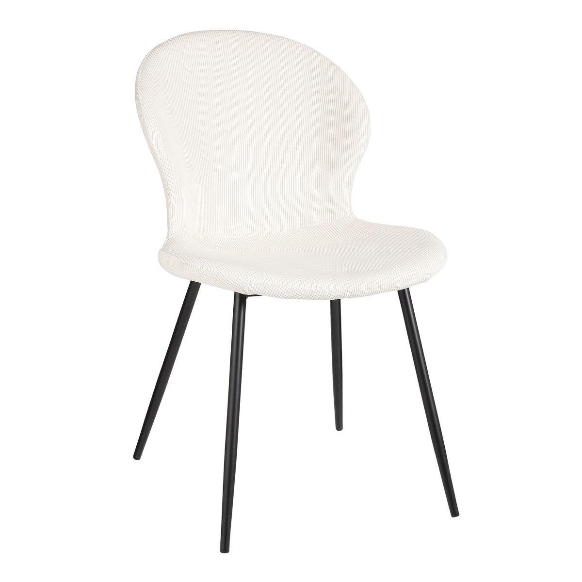 Max Esszimmerstuhl – Samt – gebrochenes Weiß - HomeDesign Knaus