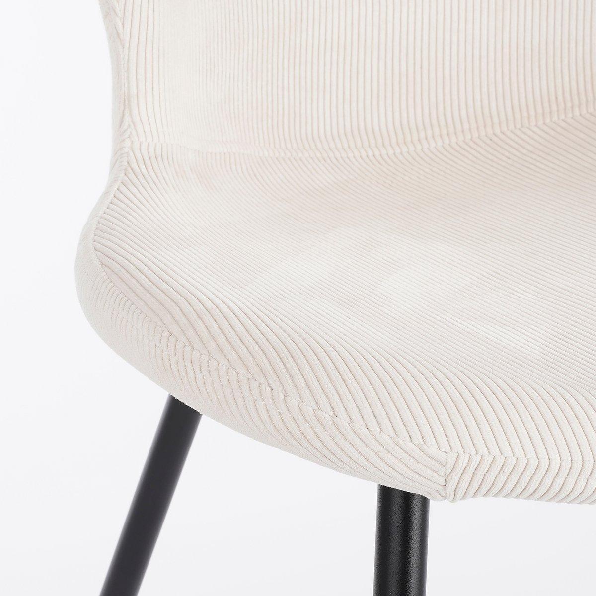 Max Esszimmerstuhl – Samt – gebrochenes Weiß - HomeDesign Knaus