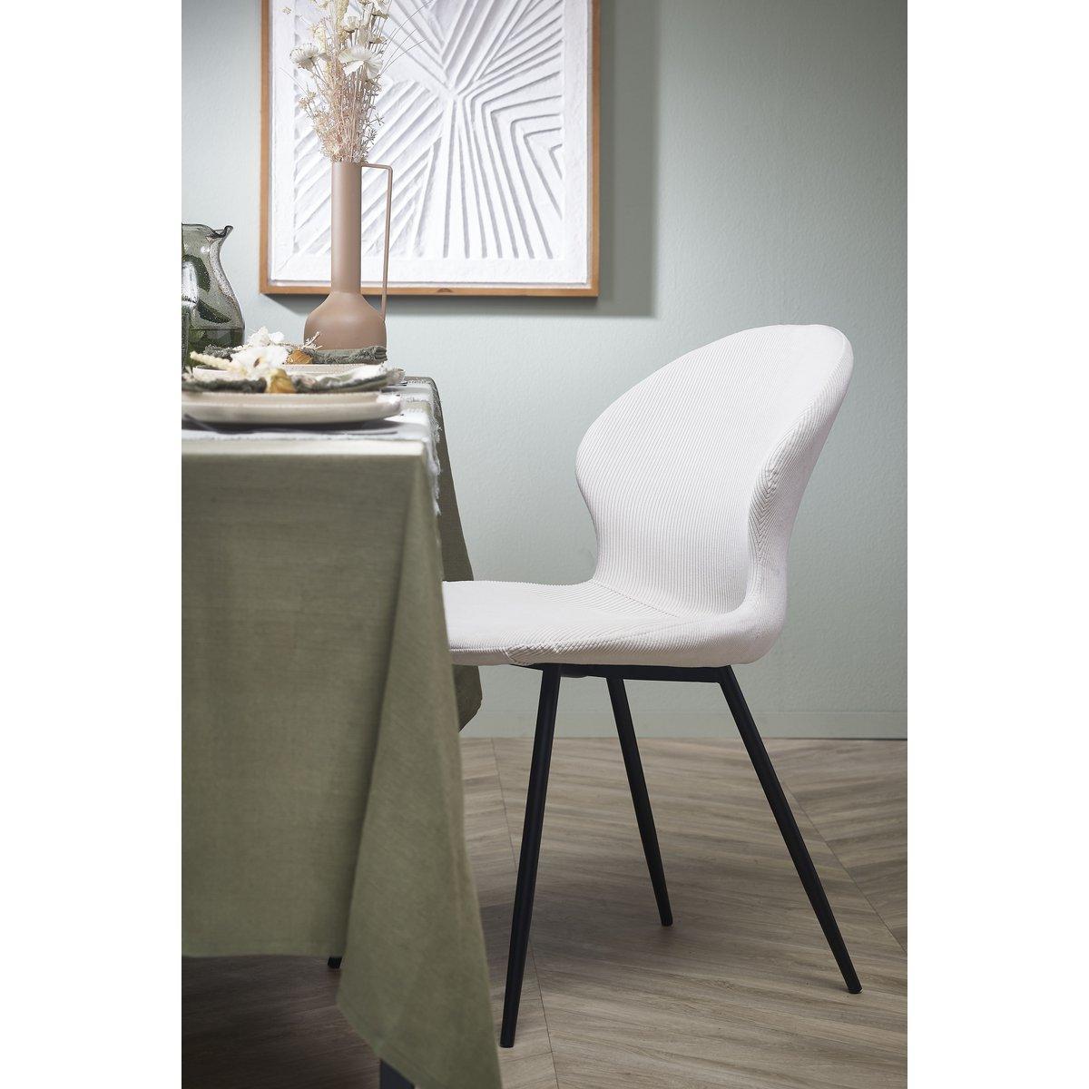 Max Esszimmerstuhl – Samt – gebrochenes Weiß - HomeDesign Knaus